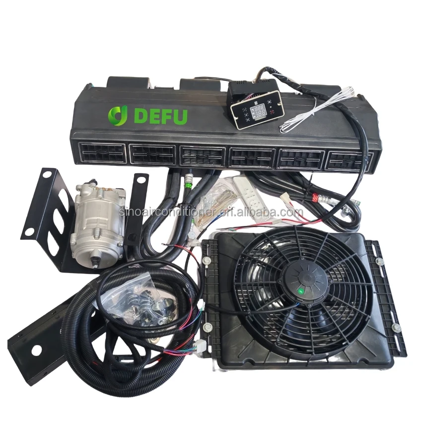 24 فولت 12 فولت محرك السيارات المنزل التيار المتناوب تعديل نظام مكيف الهواء وقوف السيارات للتخييم RV 12 فولت نظام تكييف الهواء التلقائي #1