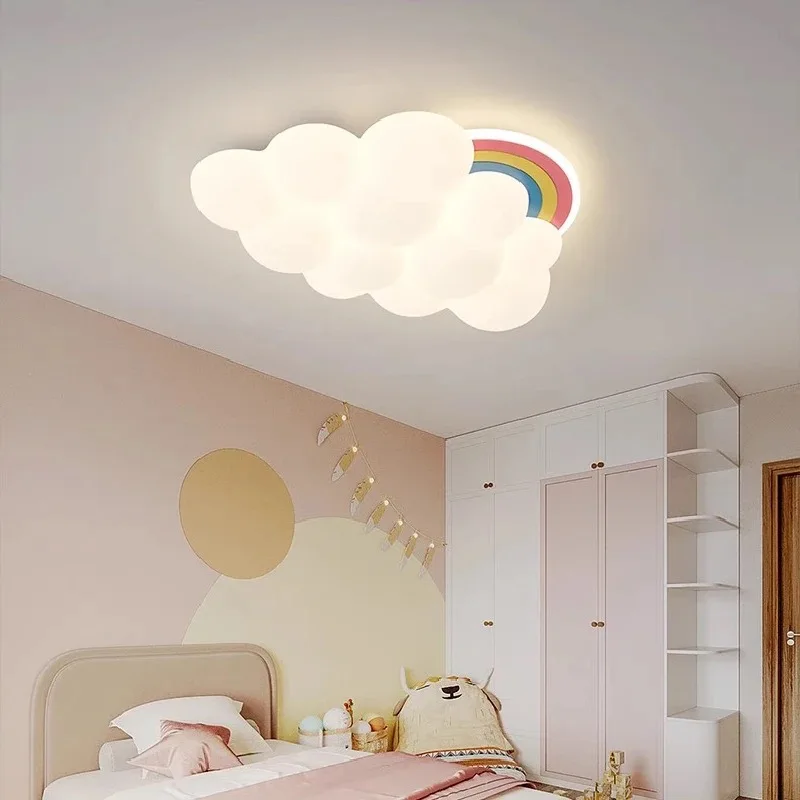 

Modern Rainbow Cloud Ceiling Lights LED Boys Girls Bedroom Decor Light Warm Romantic Nursery Children's Room Ceiling Lamps