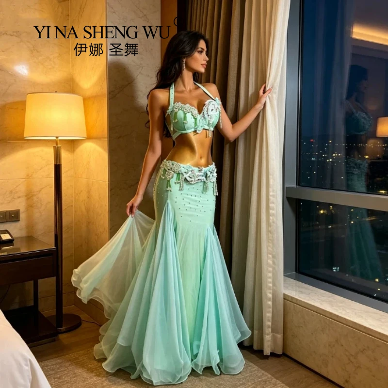 New Fashion Belly Dance Table Performance Practice Clothing for Women 2026 New Performance Clothing Set