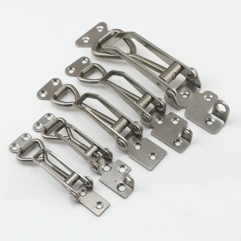 304 Stainless Steel Toggle Latch Catch Adjustable Hasp Lock Quick Release Clamp for Cabinet Boxes Furniture Door Hardware
