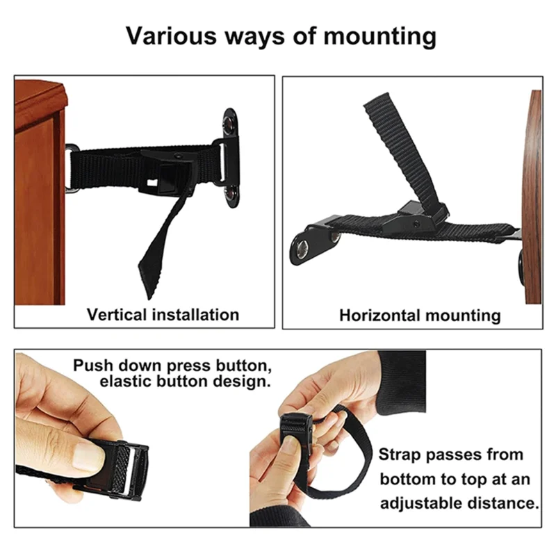 ABYP Heavy Duty Furniture Anchors(2 Sets), Anti Tip Wall Mount, Adjustable Earthquake Strap Kit