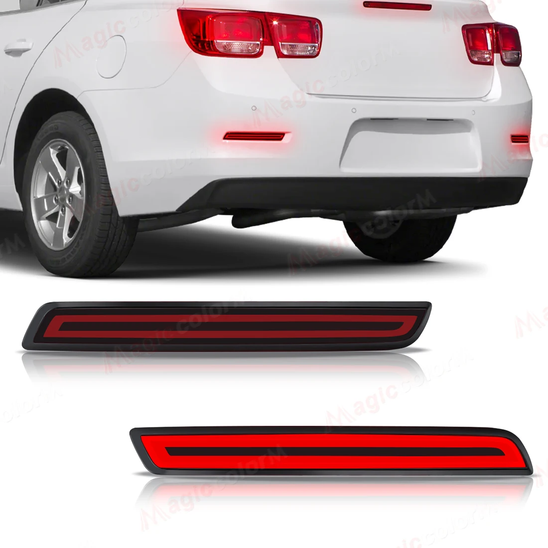 

For Chevrolet Malibu 2012 2013 2014 2015 Car Rear Bumper Reflector Lights Rear Driving Dynamic Flowing Turn Signal Brake Lamps