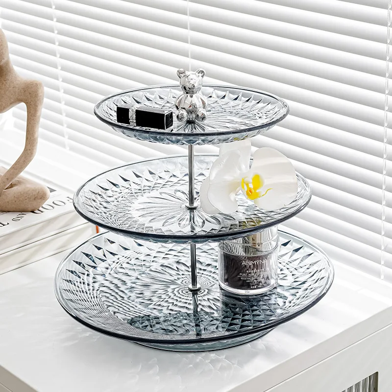 

Пластиковая акриловая тарелка для фруктов KTV, прозрачная маленькая тарелка большого размера, креативная тарелка для сушеных закусок и конфет для дома