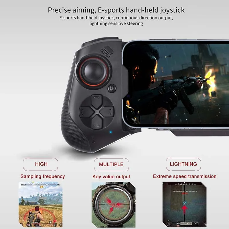 Gamepad dla iPhone Android kontroler telefonu komórkowego bezprzewodowy Joypad Bluetooth dla PS4 Switch PC Mocute 060/062 kontroler do gier