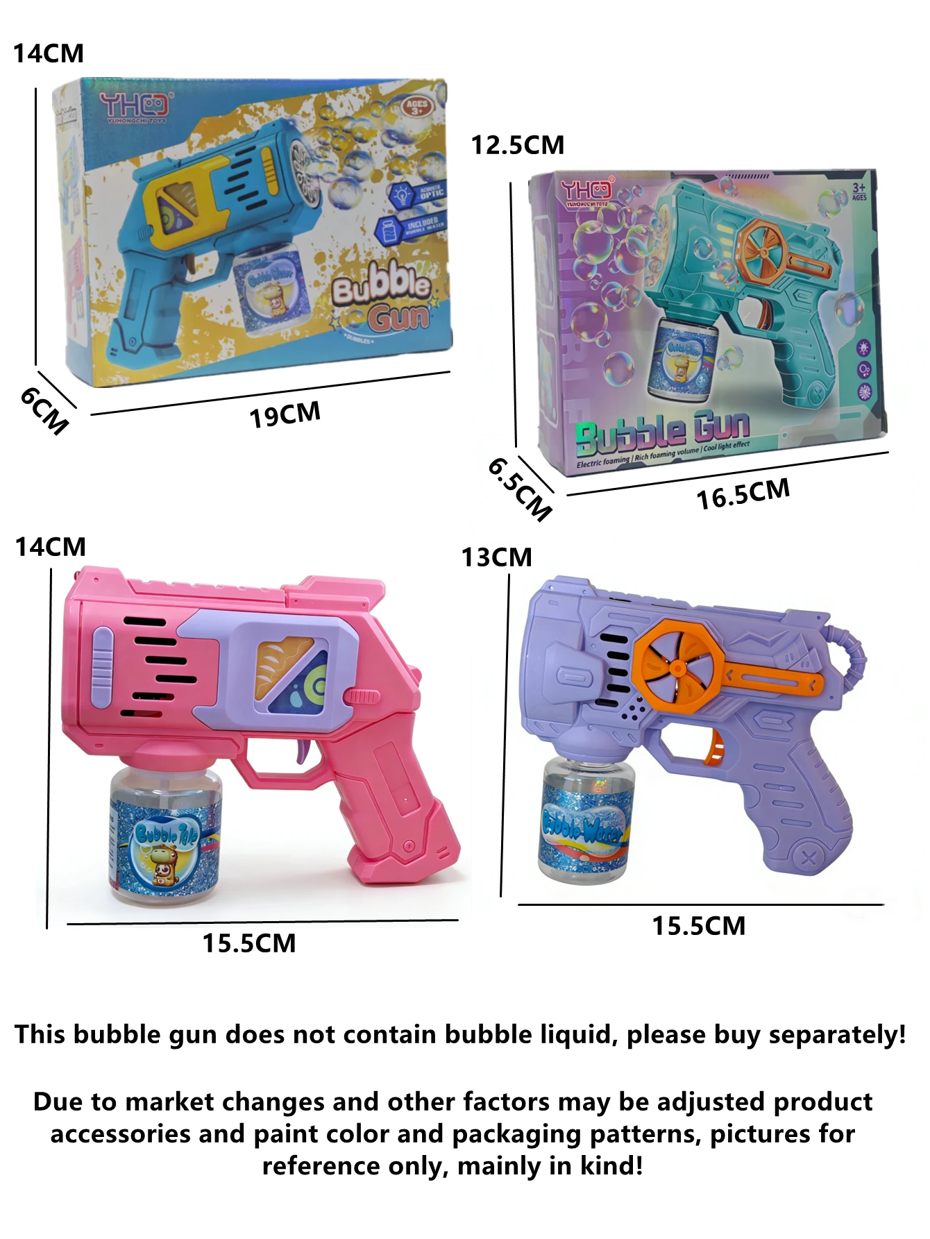 Bubble Gun Toys, Colorful Body Bubble Machine for Kids Outdoor Summer Gift (Not Included Battery, Not Contain Bubble Liquid)