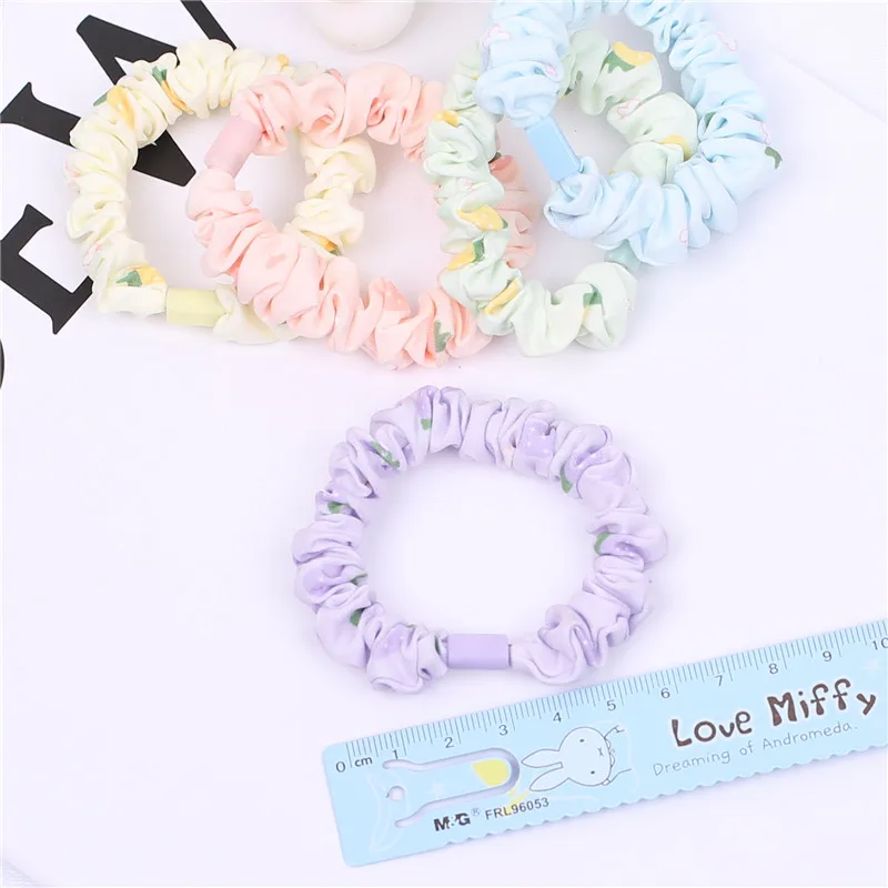 Elastic Hair Bands 10Pcs/Lot Women Hair Accessories Cream Light Color Circles Korean Fashion Children Sweet Ties Girls Headdress