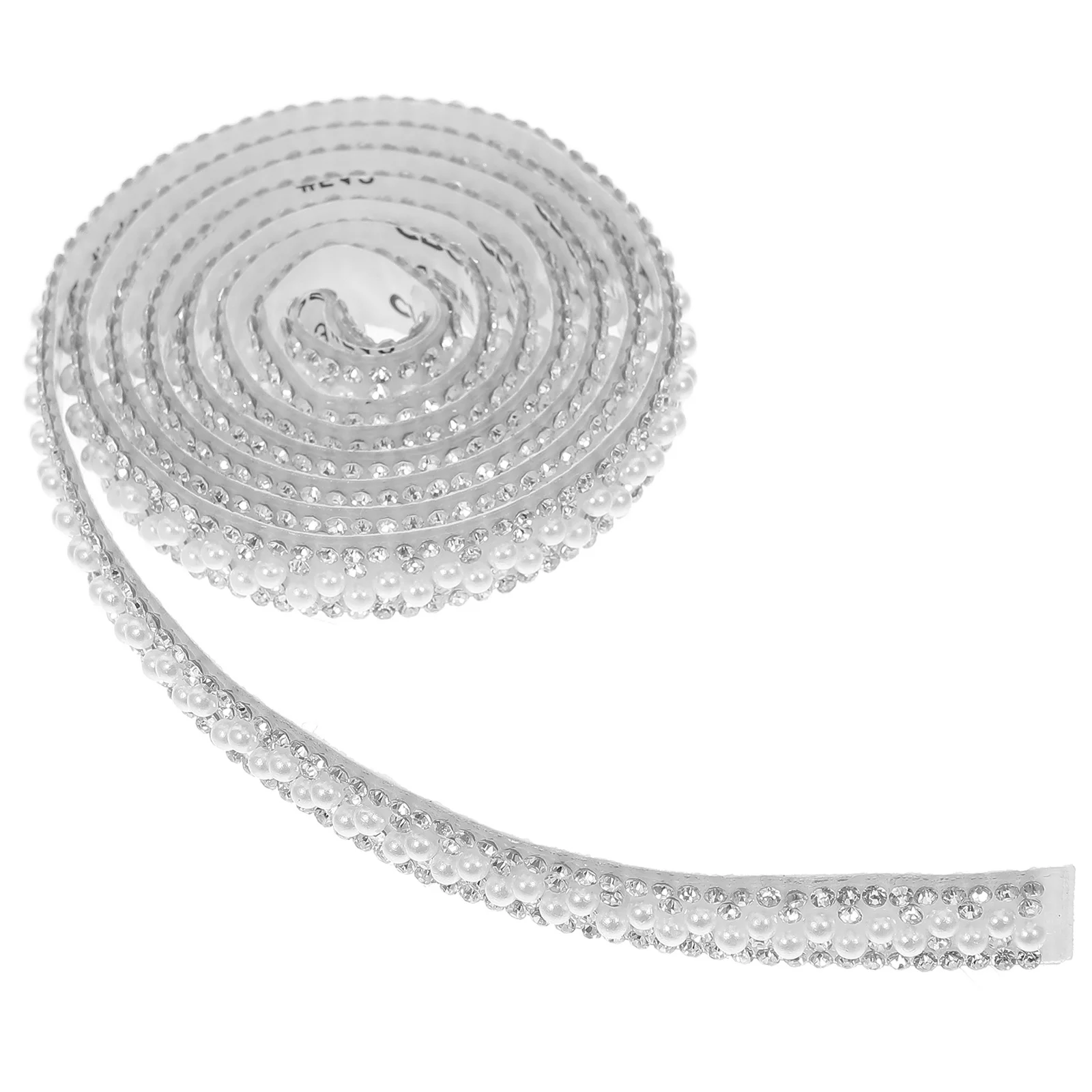 

2pcs 2 Rolls Self Adhesive Rhinestone Ribbon Pearl Trim For Diy Crafts Wedding Dress Shoes Bag Beaded Applique Strip Handicraft