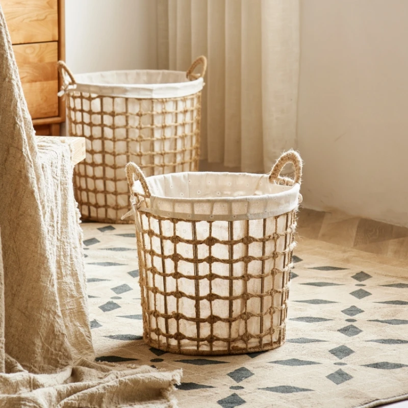 

Luxury Woven PP Laundry Basket Pro Anti-Deformation 20kg Capacity Storage with Leather Handles & Quick-Dry Ventilation Holes