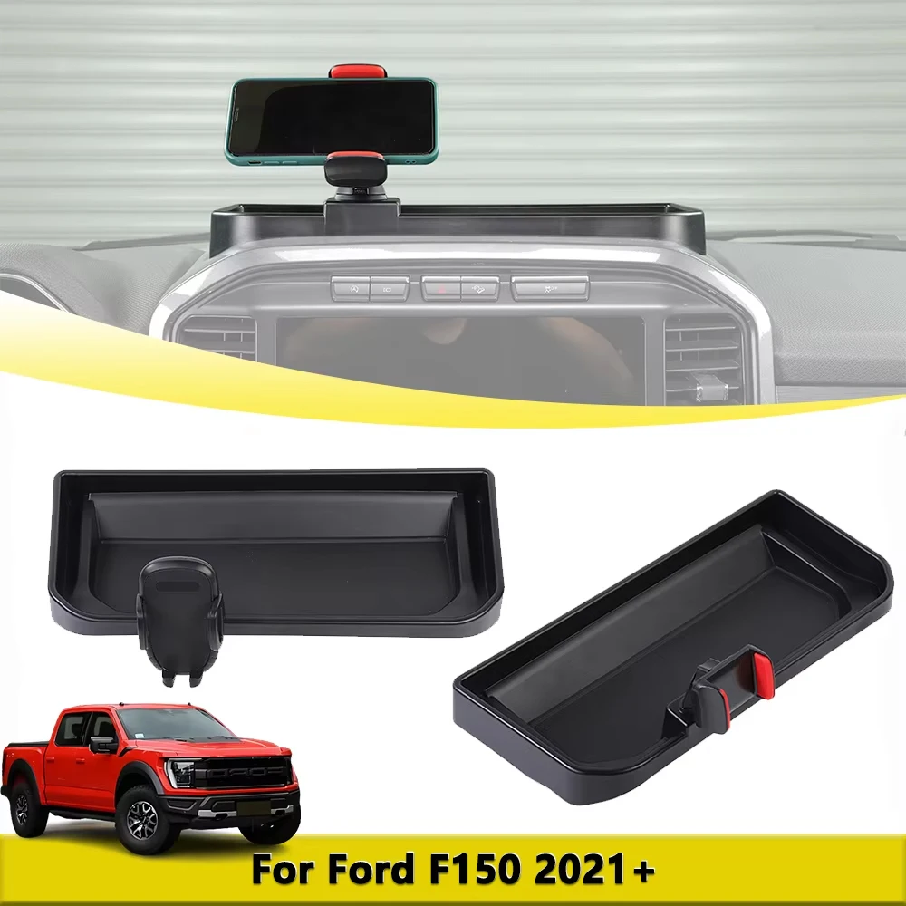 

Органайзер-лоток для центральной консоли с держателем для телефона для Ford F150 2021-2024 2025, кронштейн для крепления телефона, аксессуары для интерьера автомобиля