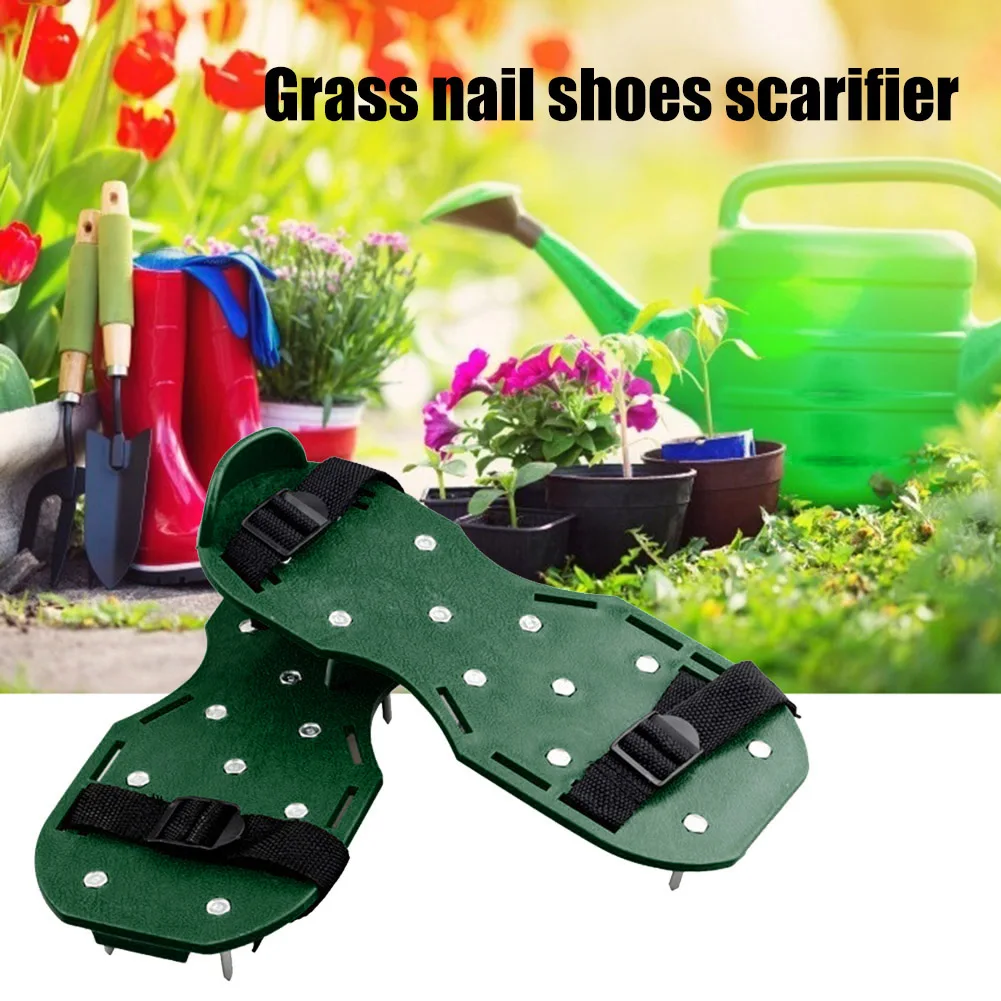 Garden Lawn Aerator Shoes Multi-functional Practical Garden Yard Grass Cultivator Scarification Nail Tool