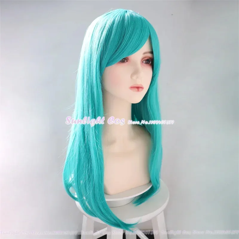 En Stock Anime Dragonball Bulma Buruma Cosplay peluca 65cm de largo verde mujeres pelo resistente al calor pelucas de fiesta Orejas de conejo + gorro de peluca gratis