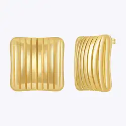ENFASHION Square Stripe Earrings For Women's Aretes De Mujer Stainless steel 18k Gold Plated Fashion Jewelry Dating Party E1581
