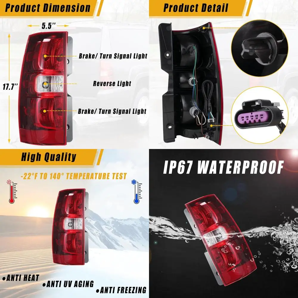 

2007-2014 Chevy Tahoe Suburban 1500 2500 Left Tail Light Housing for Driver Side, Replaces 2800196