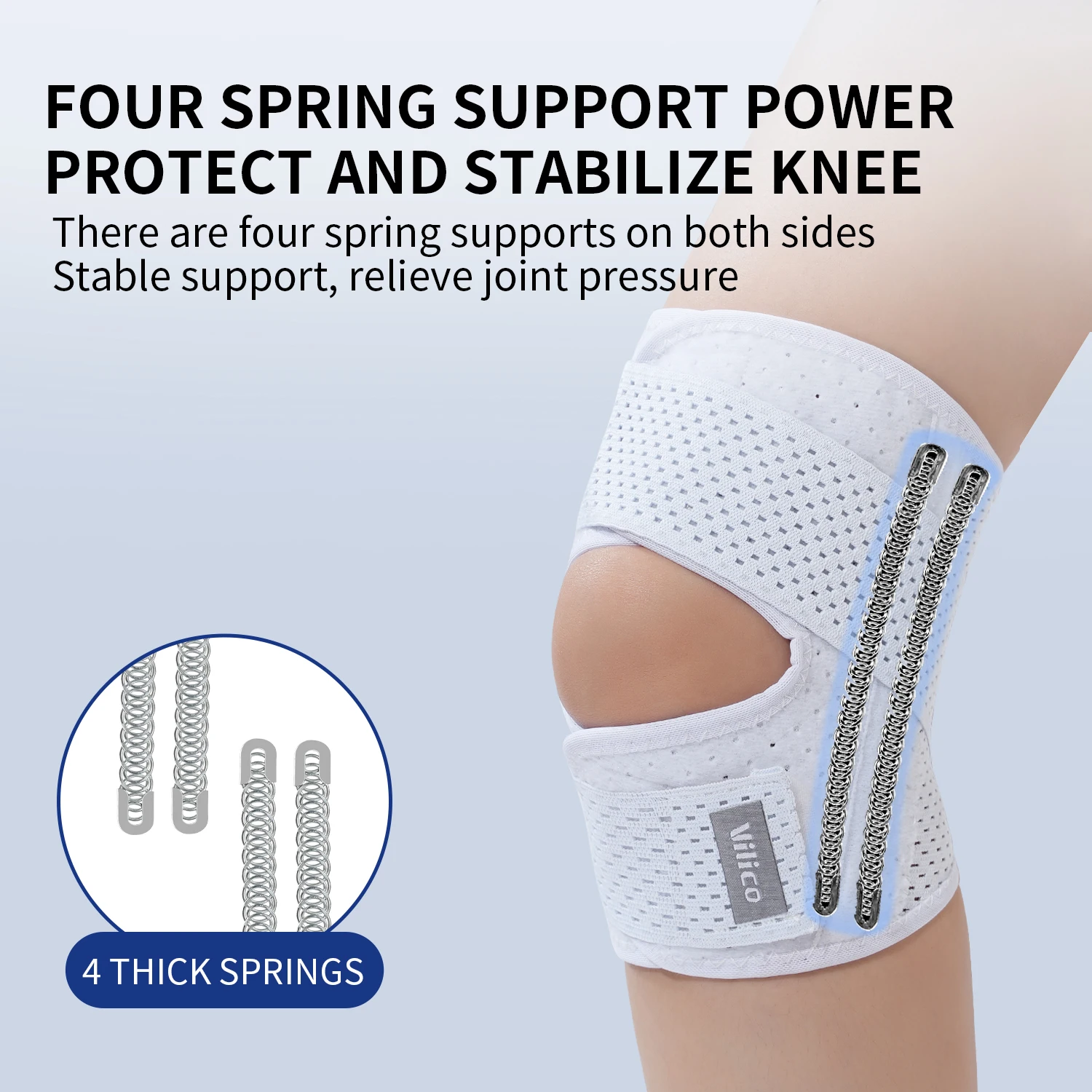 1Pcs Adjustable Knee Support Brace with Patella Gel Pad Men Women Meniscus Tear Knee Pain Injury Recovery,Workout,Sports