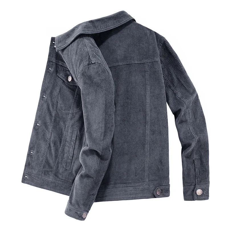 

Male Casual Loose Jackets Solid Color Design Men's Corduroy Jacket New High Quality Windproof Bomber Outerwear Windbreakers Coat