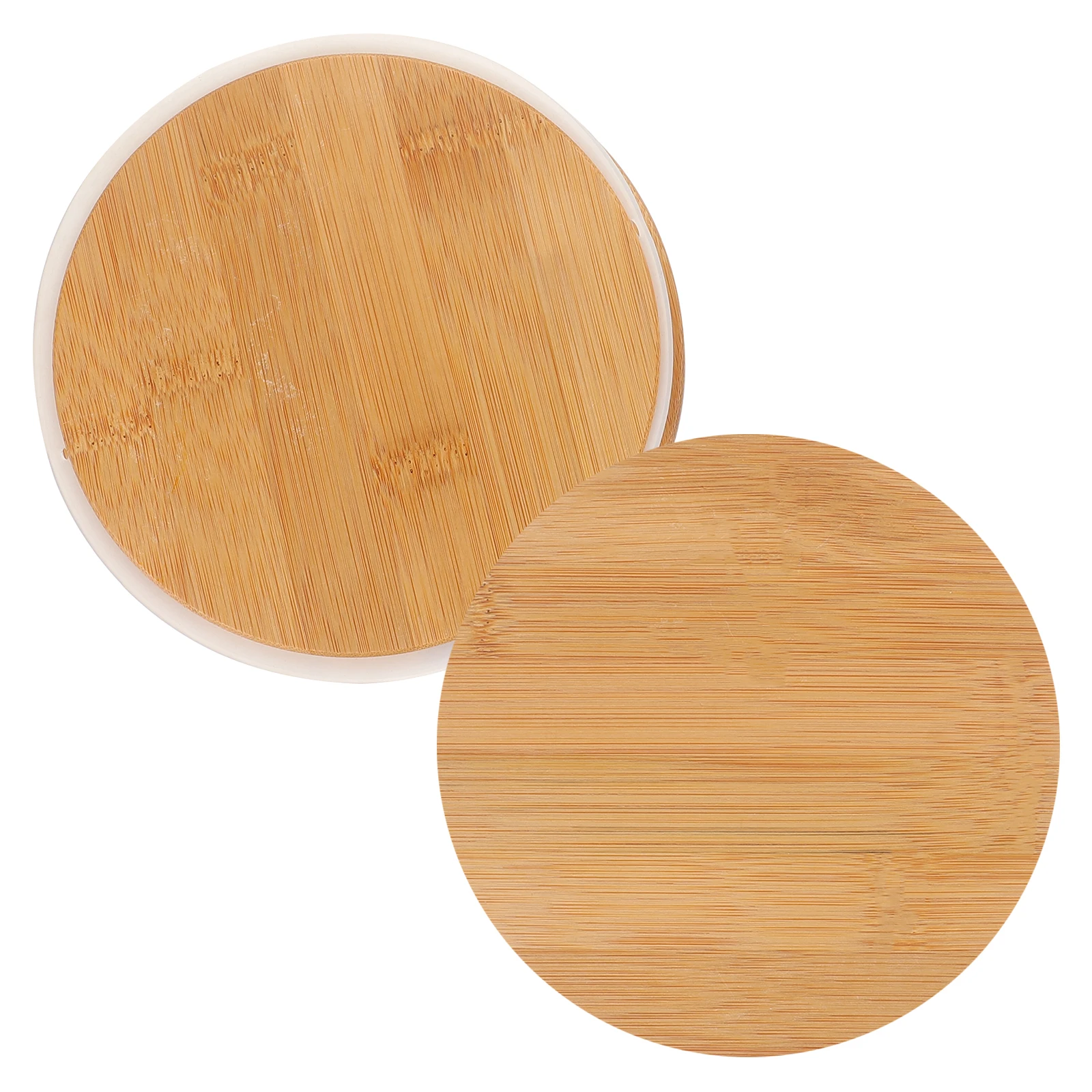 

2pcs Glass Bowl Lid 150 Bamboo Cover 153*140 Sealing Jar Canning Lids Reusable Storage Kitchen Bamboo Lids Round Sealer