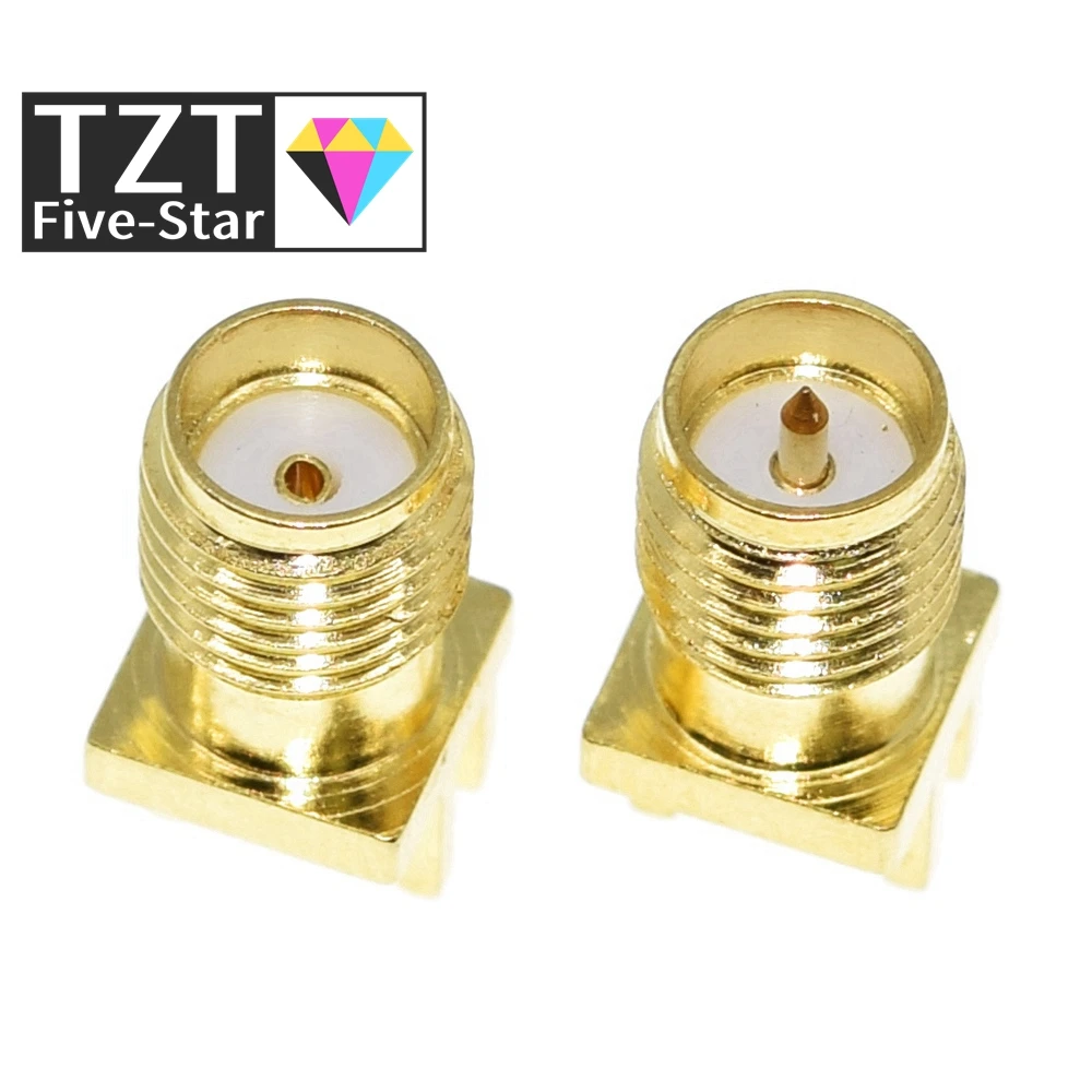 10Pcs 1.6mm SMA Female / Male Jack Solder Nut Edge PCB Clip Straight Mount Gold Plated RF Connector Receptacle Solder