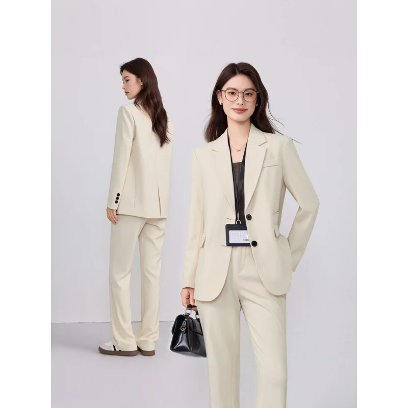 High-end fashionable professional suit set, new spring and autumn elegant formal attire for commuting and interviews, women's bl