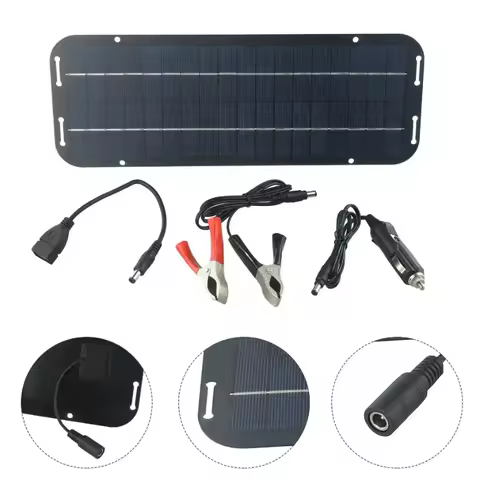 60W 12V Solar Car Battery Charger High Efficiency IP65 Waterproof Solar Panel with Reverse Protection for Caravan Boat Battery