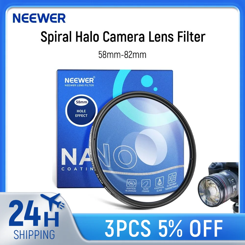 NEEWER spirale Halo fotocamera obiettivo filtro prisma K9 vetro ottico effetti speciali filtro fotografia accessori per obiettivo della fotocamera