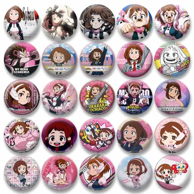 Classic Anime Character Ochaco Uraraka Enamel Pin Cute Cartoon Girl Brooch Badges on Backpack Clothes Jewelry Accessories Gift