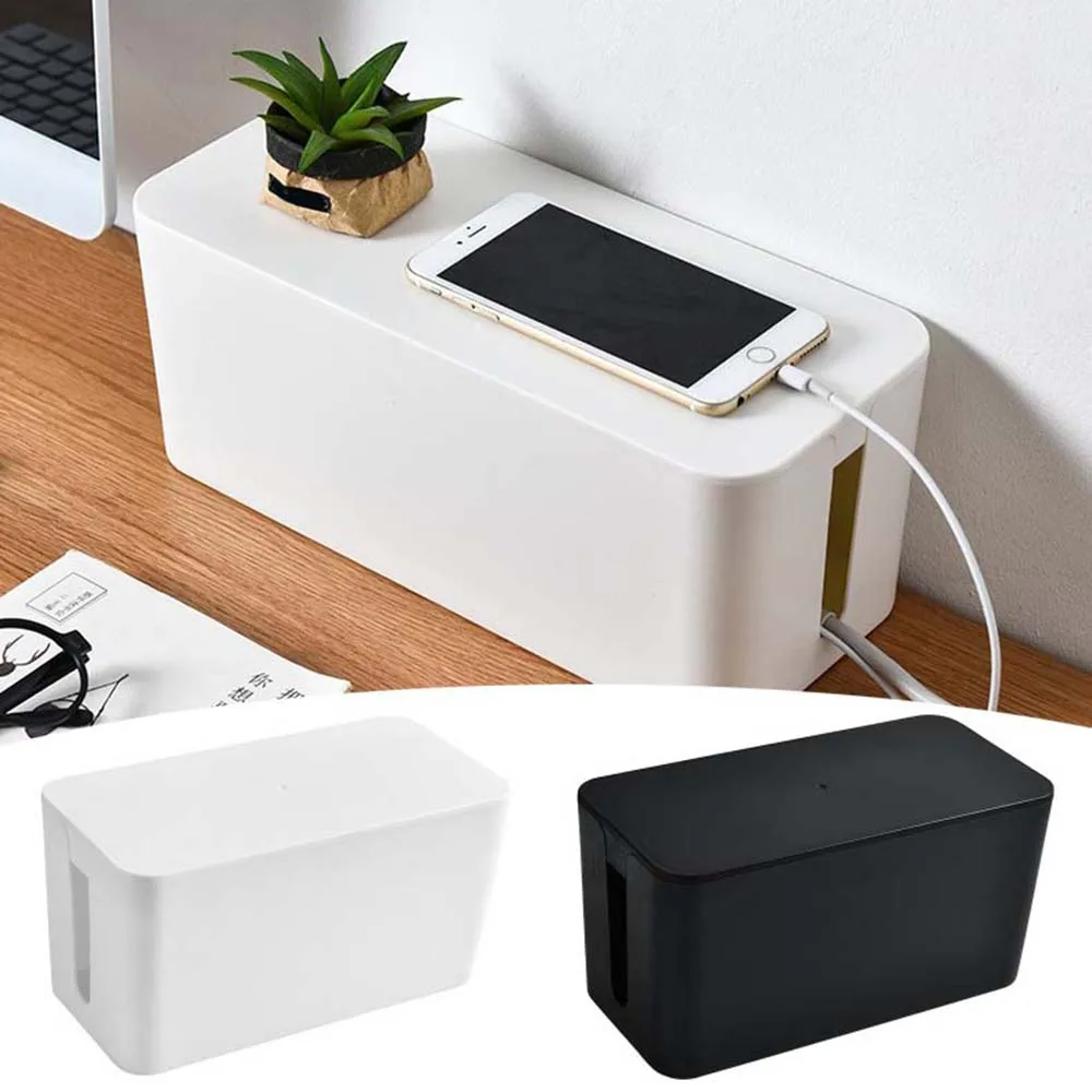 

Cable Storage Box Power Board Wire Management Socket Strip Wire Case Dust Charger Socket Organizer Network Bin Charger