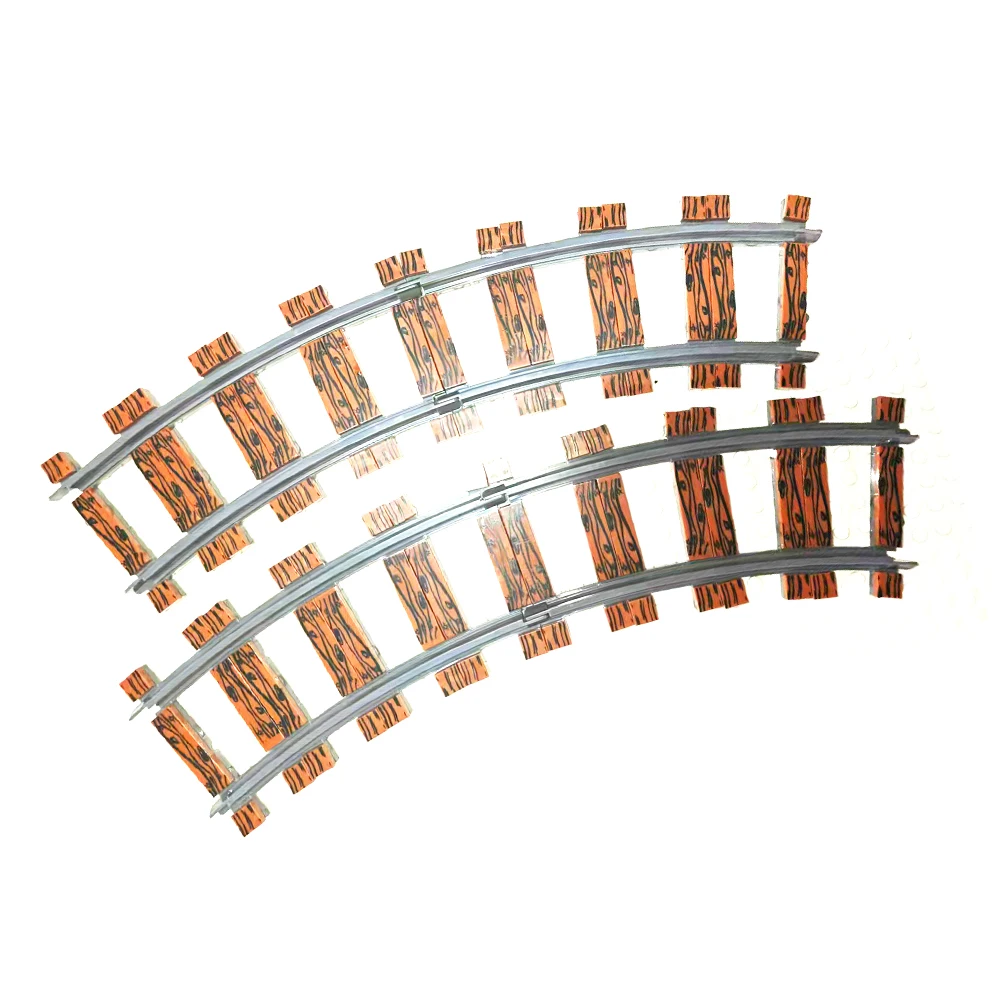 Compatible 3024 2431 Wood Texture Smooth 1X1 1X4 Smooth Bricks For Trains Track Rail Decorate Straight Curved Construction Toys
