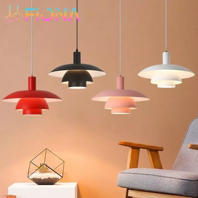 

Nordic LED Triple Multicolor Flying Saucer Pendant Light for Bedroom Living Room Dining Room Study Home Decoration Hanging Lamps