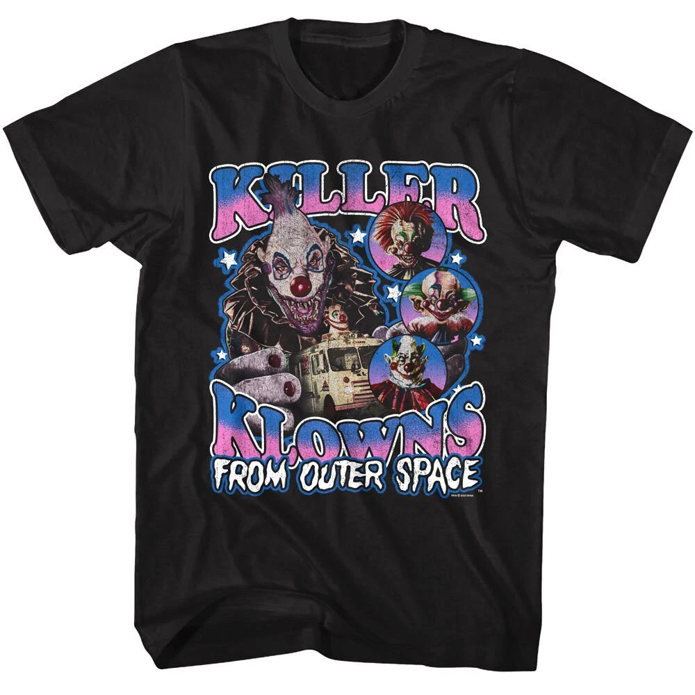 Killer Klowns Ice Cream Truck Men's T Shirt Casual Breathable Y2K  Harajuku Men Clothing
