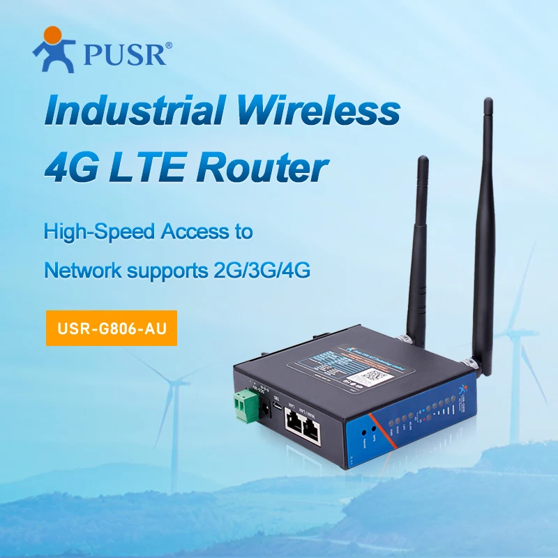 Roteador sem fio industrial PUSR, 4G LTE com slot para cartão sim, OpenVPN para Austrália, Taiwan, Novo, Zeland, América Latina, USR-G806-AU