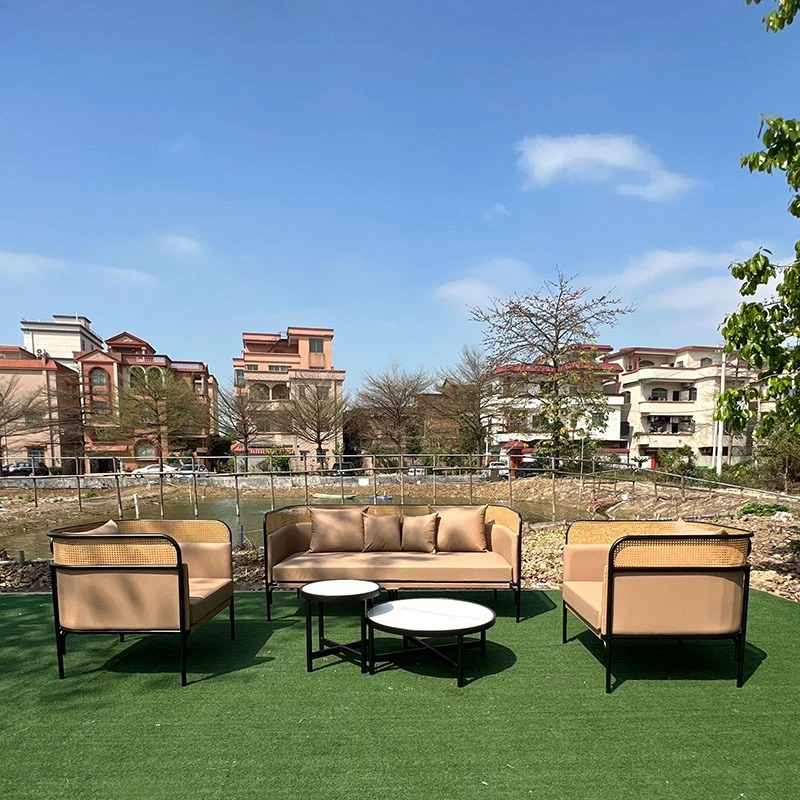 

Outdoor rattan sofa courtyard outdoor balcony villa sofa combination rain and sun protection outdoor sofa furniture