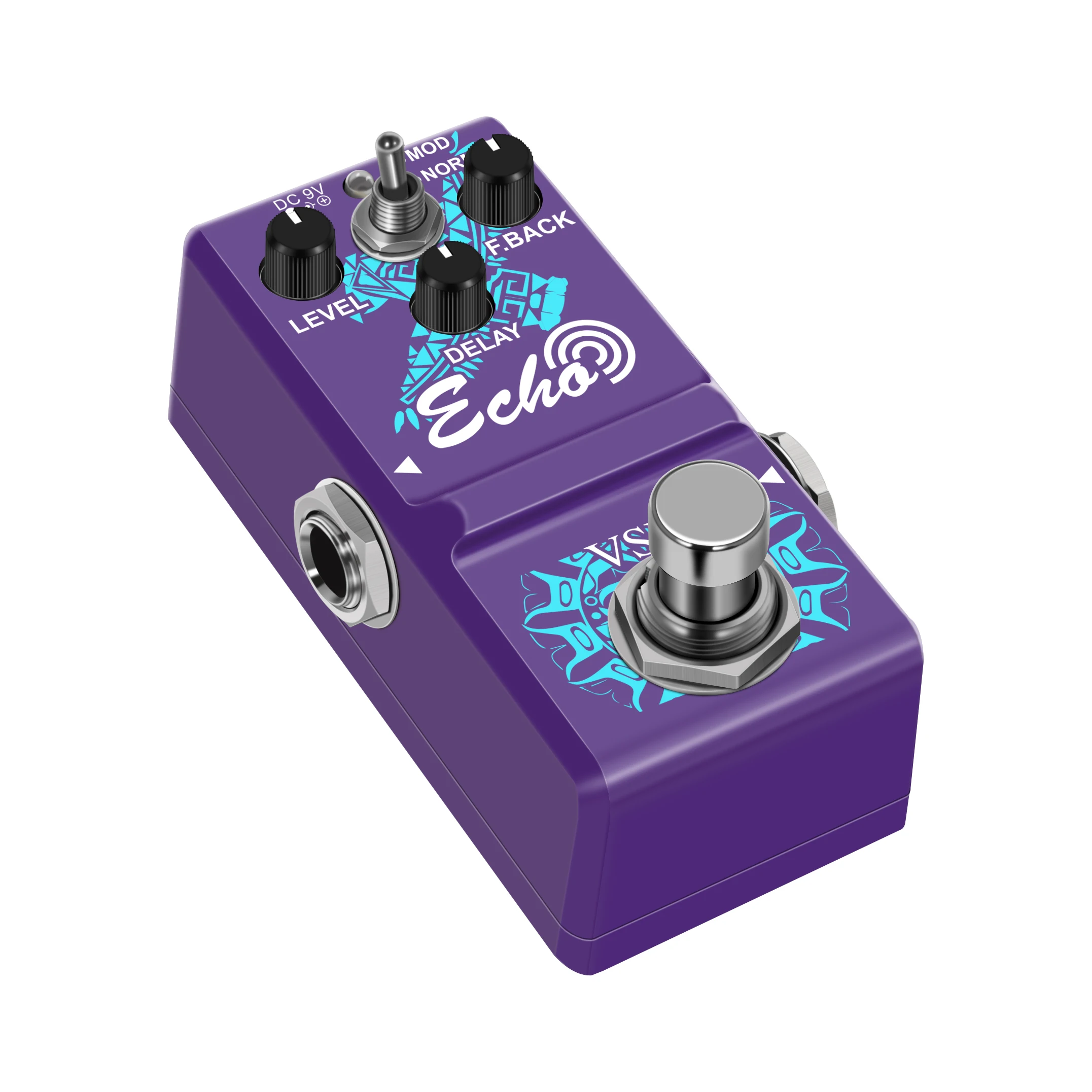 VSN-LN-314 ECHO Mini Delay Guitar Effect Pedal, True Bypass, caixa completa do metal