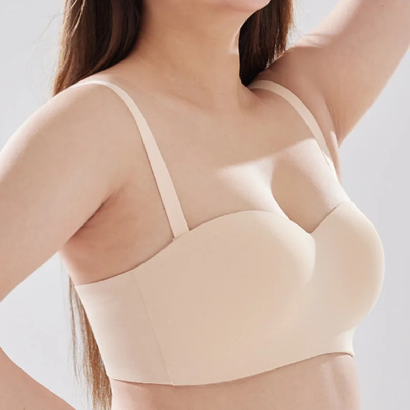 Strapless Bra Slip Resistant Breathable Seamless Wireless Lingerie for Women 75 80 85 90 95 B C D E