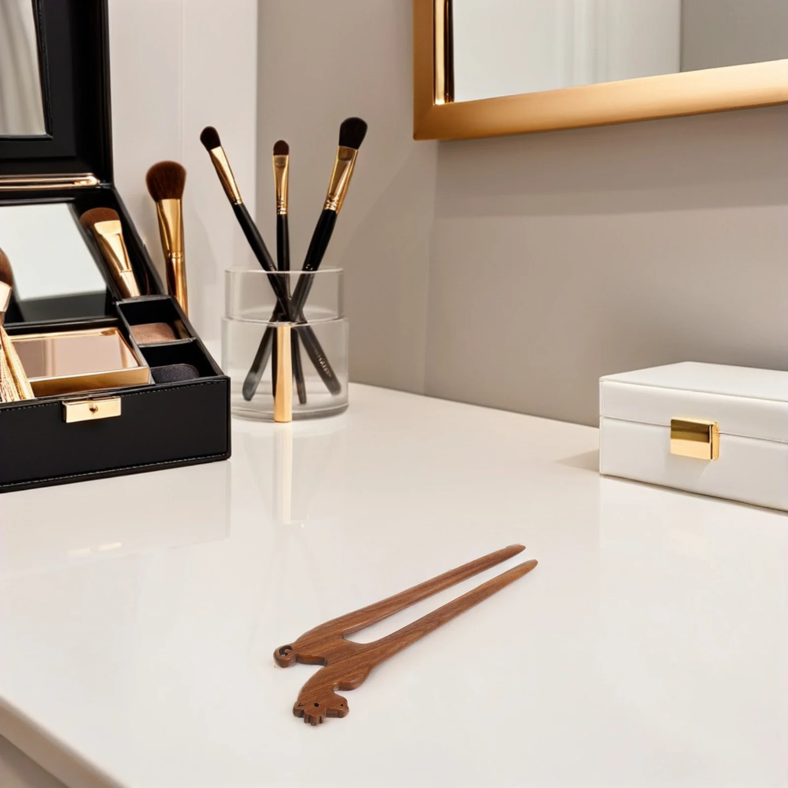 

2 шт., палочка для волос из зеленого сандалового дерева, традиционная древняя деревянная заколка для волос в виде лошади зодиака, булочка, шиньон, праздничные аксессуары для волос