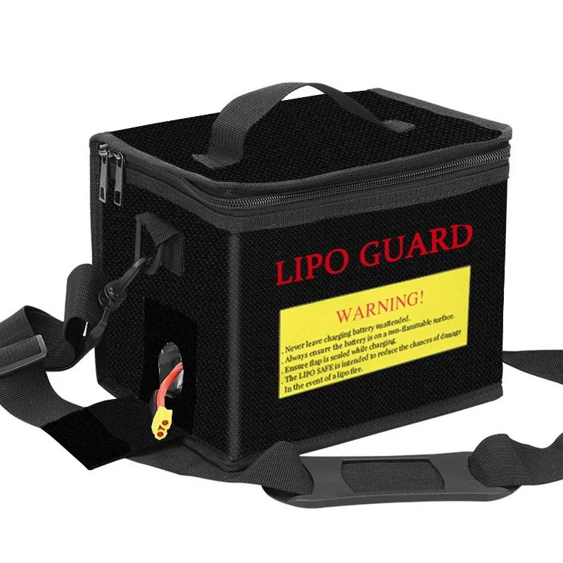 Lithium Battery Explosion-Proof Fireproof Bag 215x165x145mm Flame Retardant Safety Storage Pouch F/ RC Batteries Strap Strapless