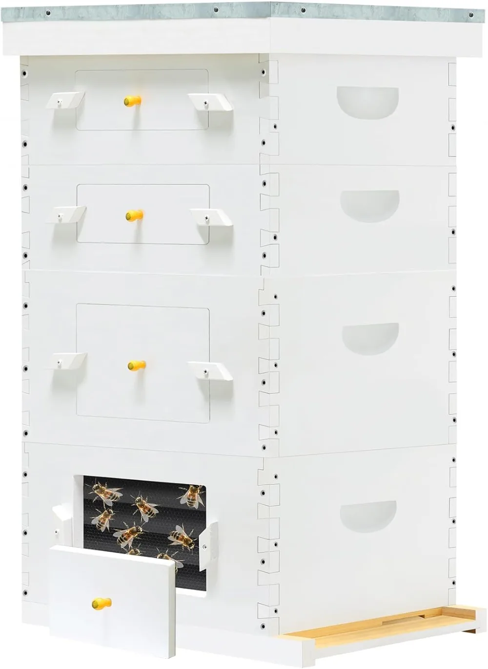 

– 4-Layer Bee House Includes 20 Medium & 20 Deep Frames with Wax Foundations (2 Deep & 2 Medium Super Bee Box)
