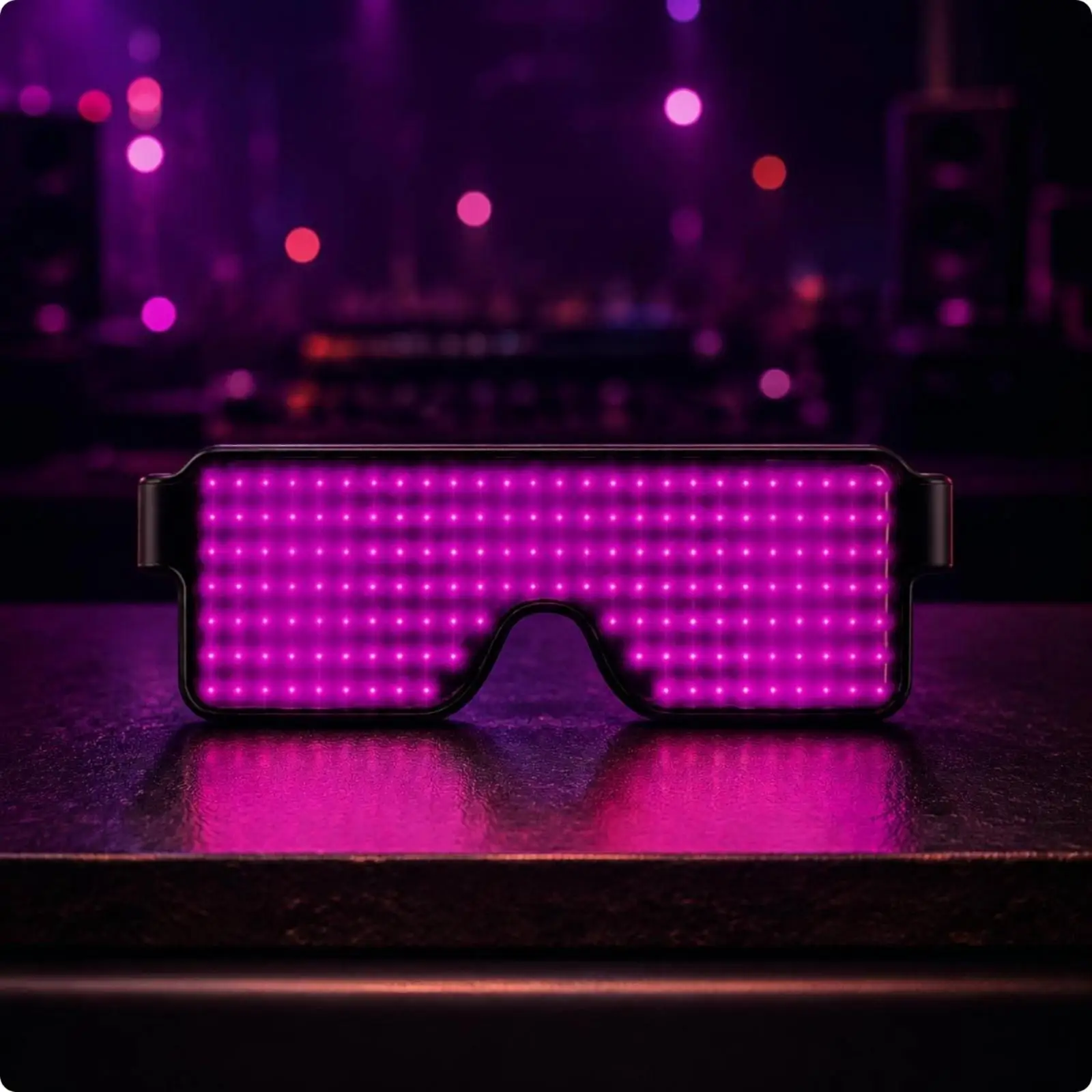 Rechargeable LED Glowing Glasses Dynamic Display Party Eyewear USB Charging Light Up Spectacles for Anime Cosplay