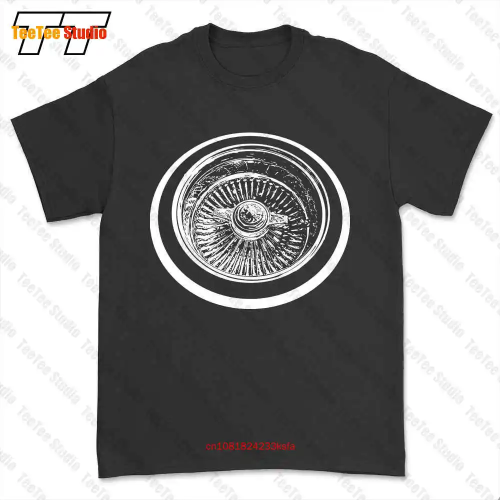 Lowrider Wire Wheel Knockoff Engraved Car Show T-shirt Tee M6JE