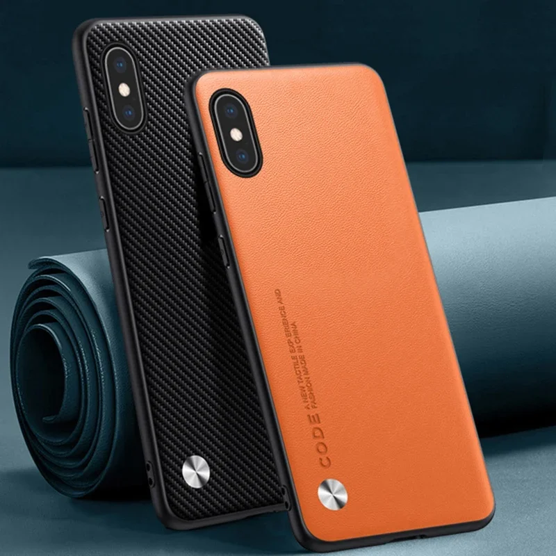 Funda de cuero PU de lujo para iPhone X XR XS Max, funda trasera mate de silicona TPU, funda protectora para teléfono para iPhone X S iPhoneX R Coque