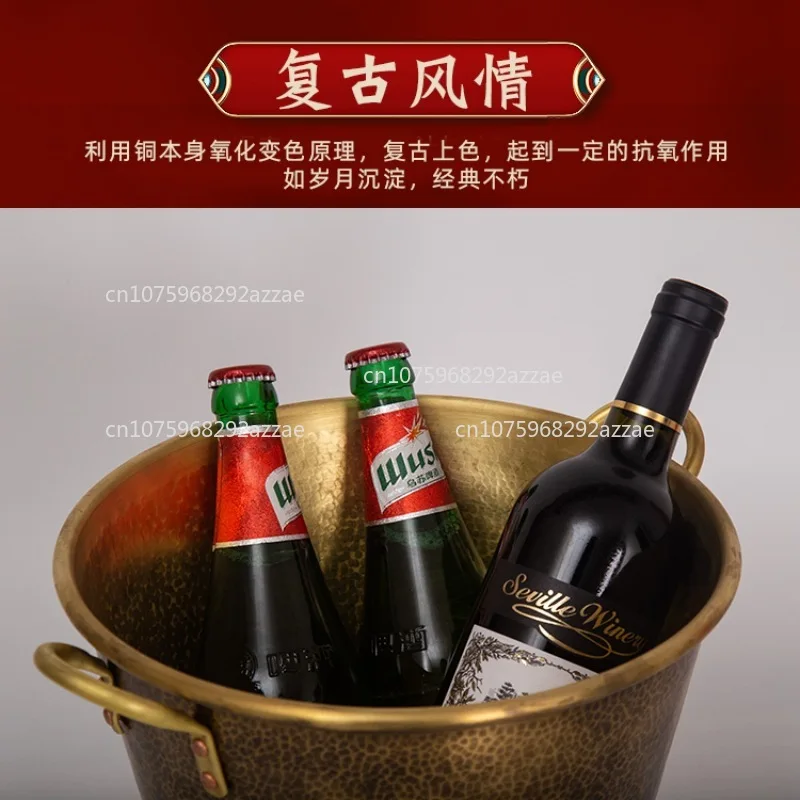 Ice bucket handmade brass insulation bucket Outdoor Ice cubetea