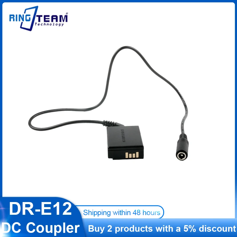 LP-E12 Dummy Battery DRE12 5.5*2.1mm Female DR E12 DR-E12 DC Coupler DR-E12 for Canon Cameras EOS-M EOS M M2 M10 M50 M100