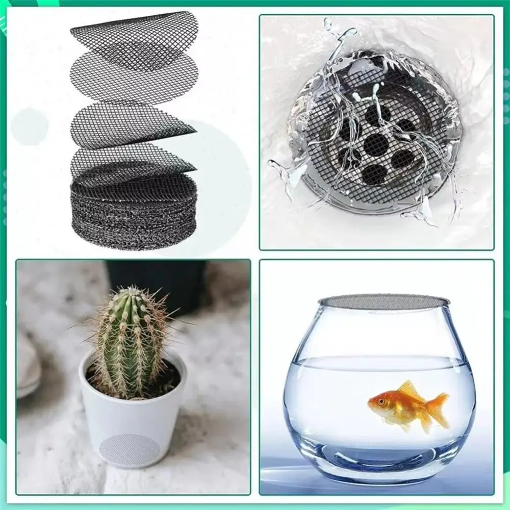 50PCS/Set Plastic Flower Pot Hole Mesh Pad Round Breathable Flower Pot Bottom Mat Prevent Soil Loss Flower Pot Gasket