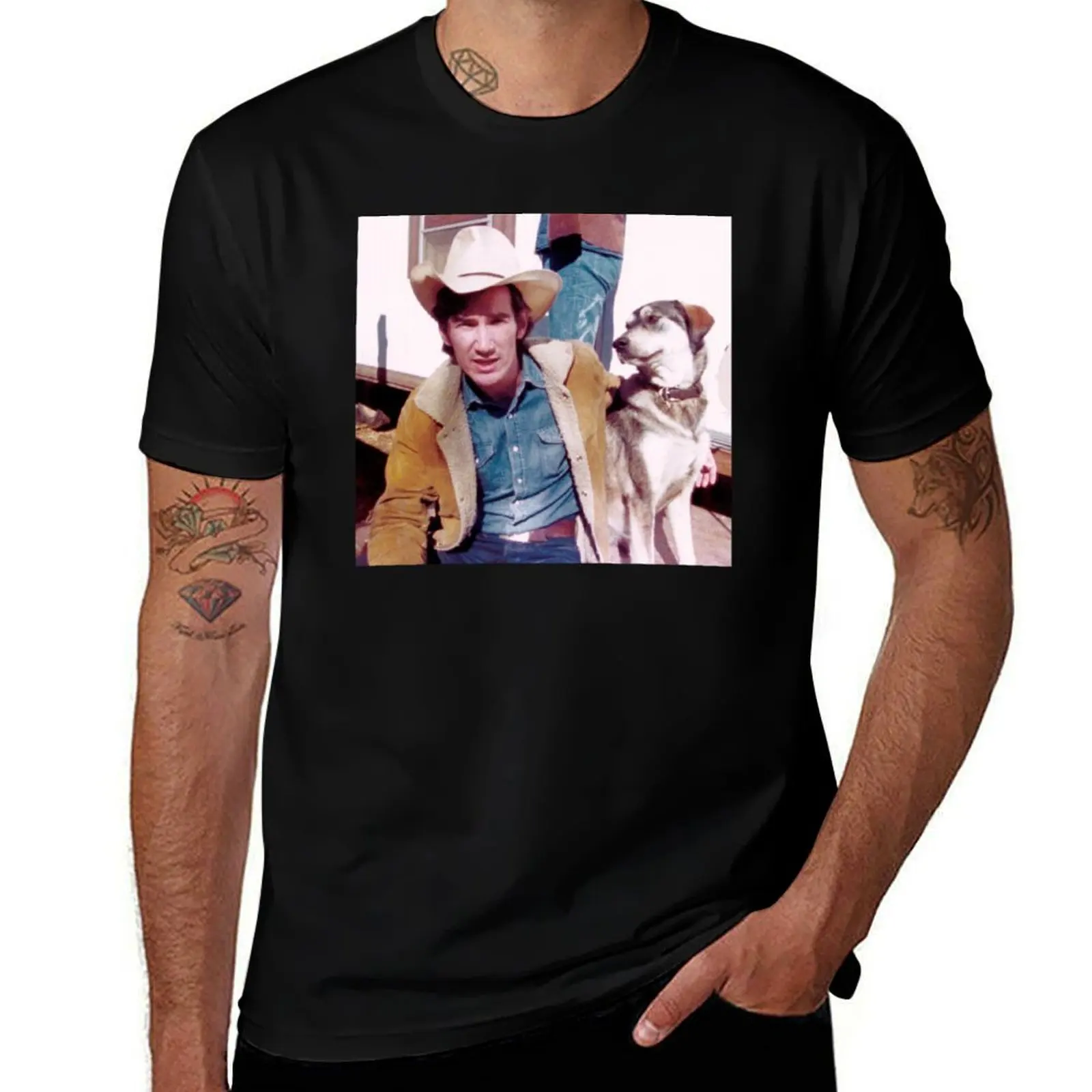 

Van casual cotton t dog and vintage T-Shirt graphic black t plain t-shirt man shirt Townes man for for Zandt package shirts man