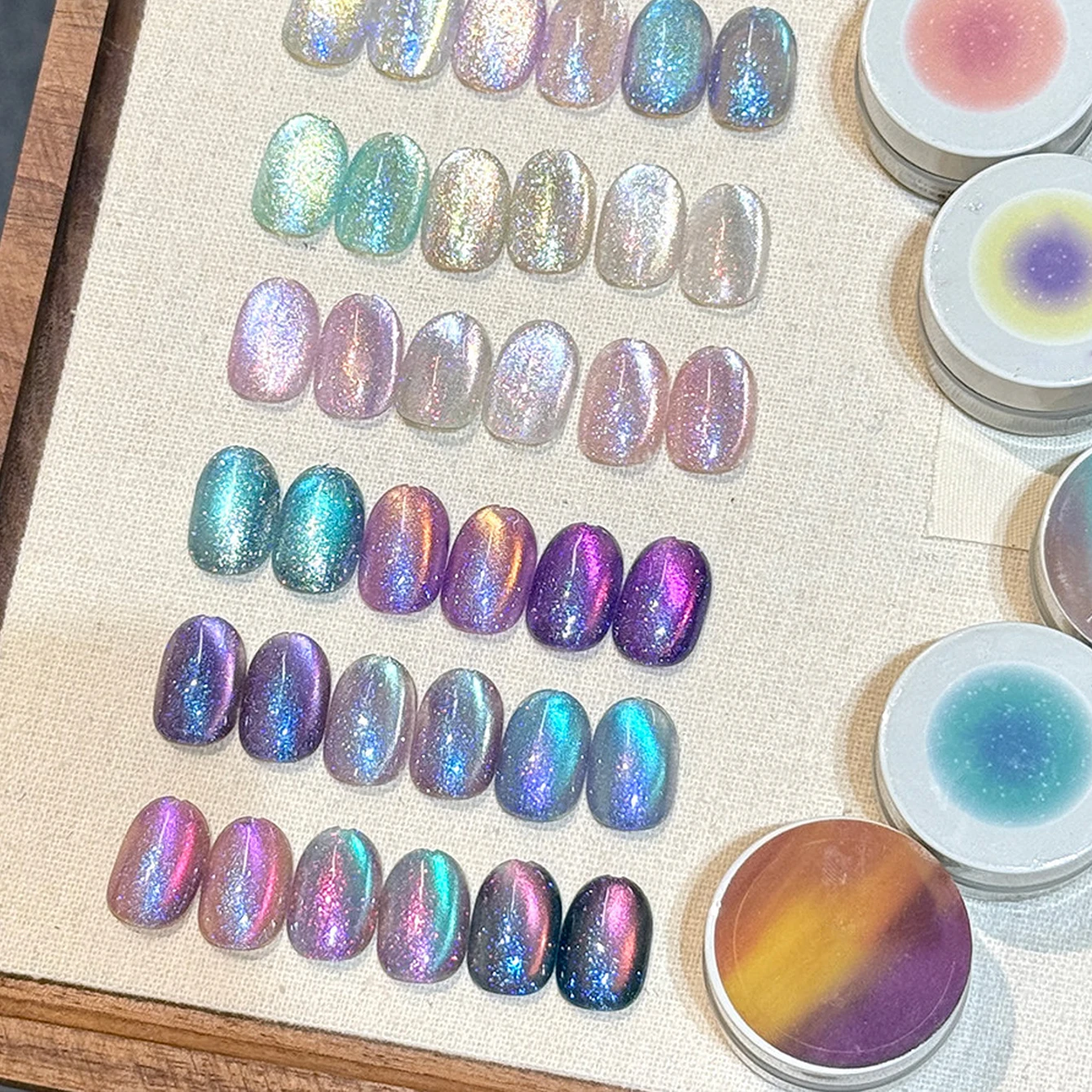 MIANEL 10ml Nebula Aurora Cat Eye Gel Nail Polish 2026 New Arrival, Iridescent Starlight Explosive Aurora Glass Bead Effect
