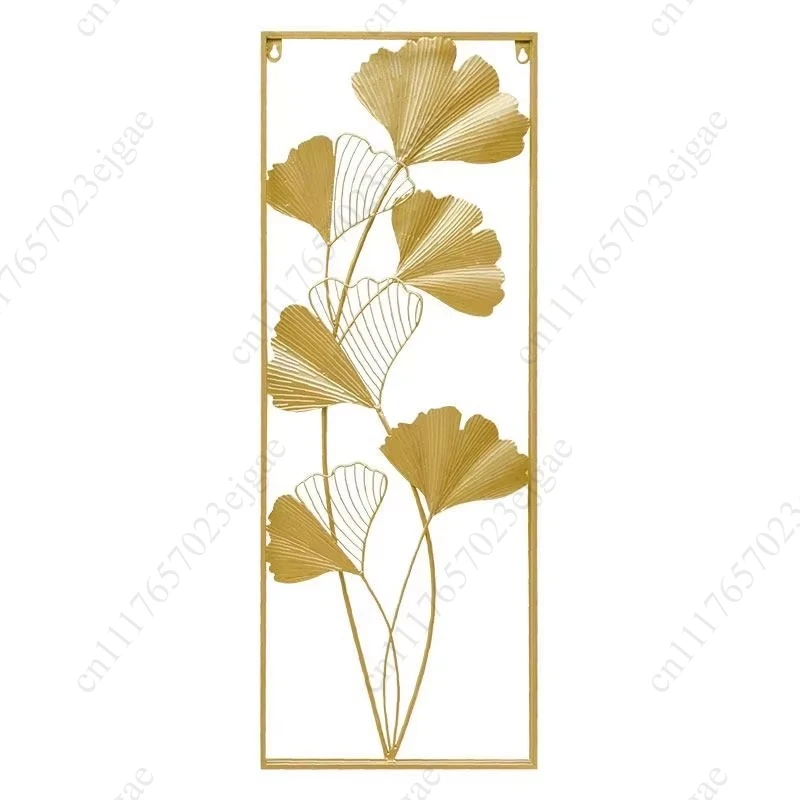 Iron wall decoration, wall hanging, entrance hall, living room background wall, geometric leaf pendant, home wall decoration