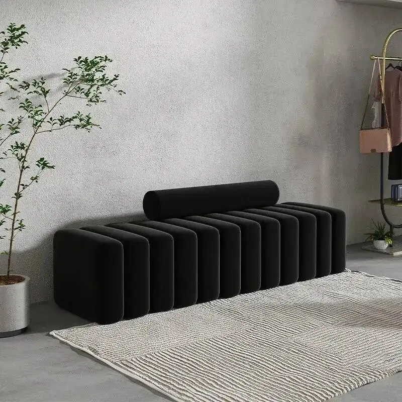

Room Luxury Living Nordic Sofa Light Footstool Upholstered Bench Bedroom Bed End Stool Creative Rectangular Shoe Changing Stool