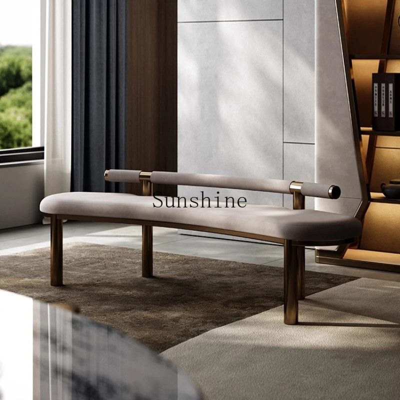 

Italian minimalist tea table meeting benches curved benches modern light luxury living room large balcony design creativity