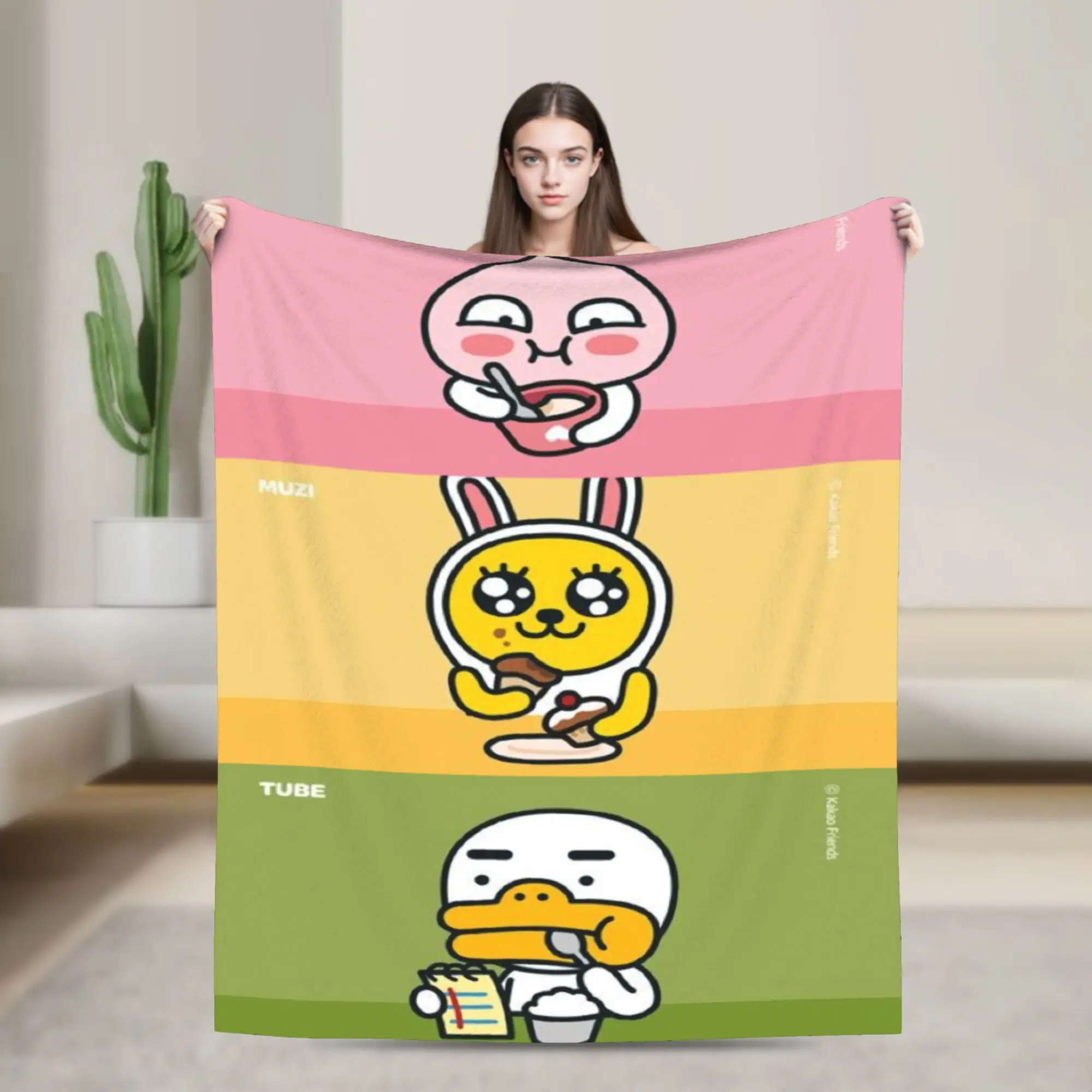 K-Kakao F-Friends Merch بطانية دافئة مريحة رقيق رمي البطانيات لغرفة المعيشة 50x60 بوصة أحجام متعددة الفراش يلقي #1