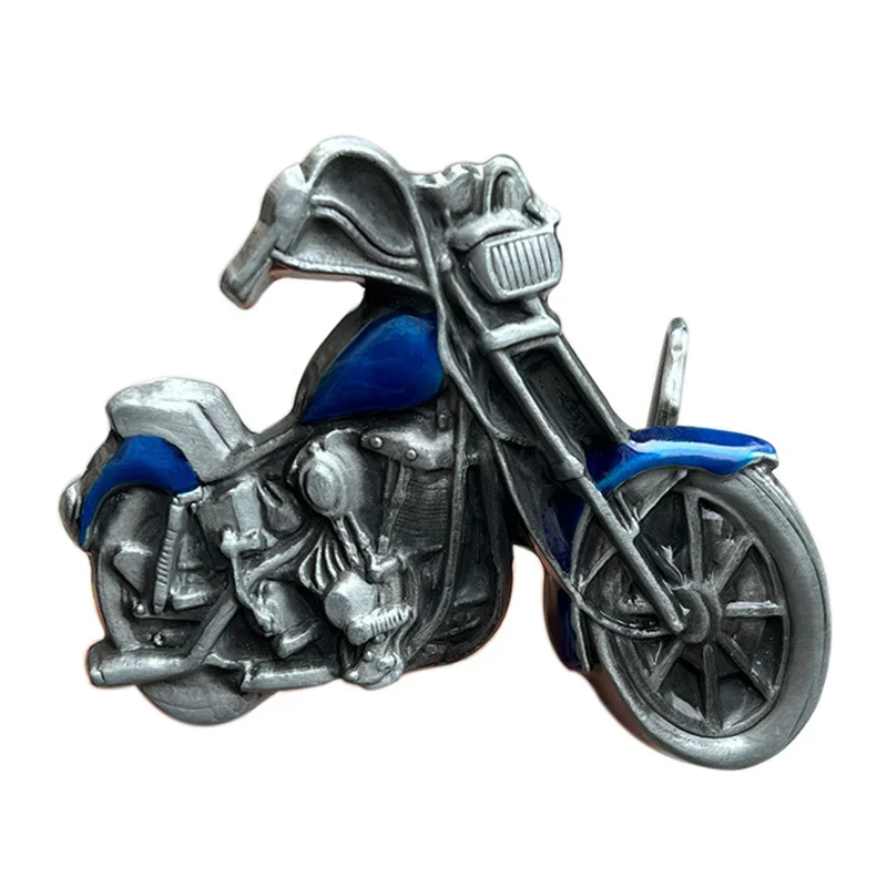 Western Style Motorcycle Belt Buckle - Vintage Leather Accessory for Motorcycles