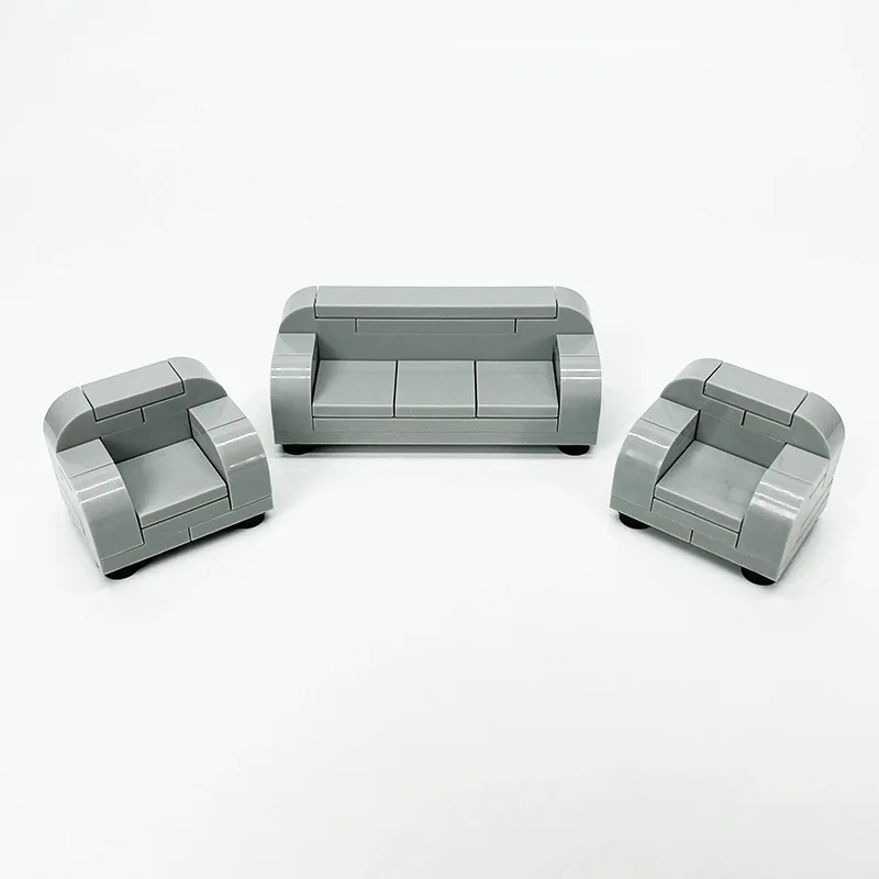 Blocs de construction MOC de ville compatibles, pièces en briques, Kits d'accessoires de maison, jouets pour enfants, lit, canapé, Table, chaise, bureau